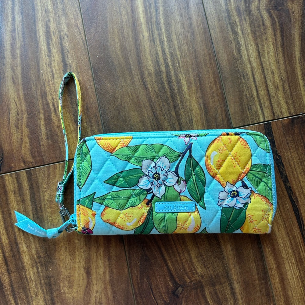 Vera Bradley Lemon Print Wristlet Wallet